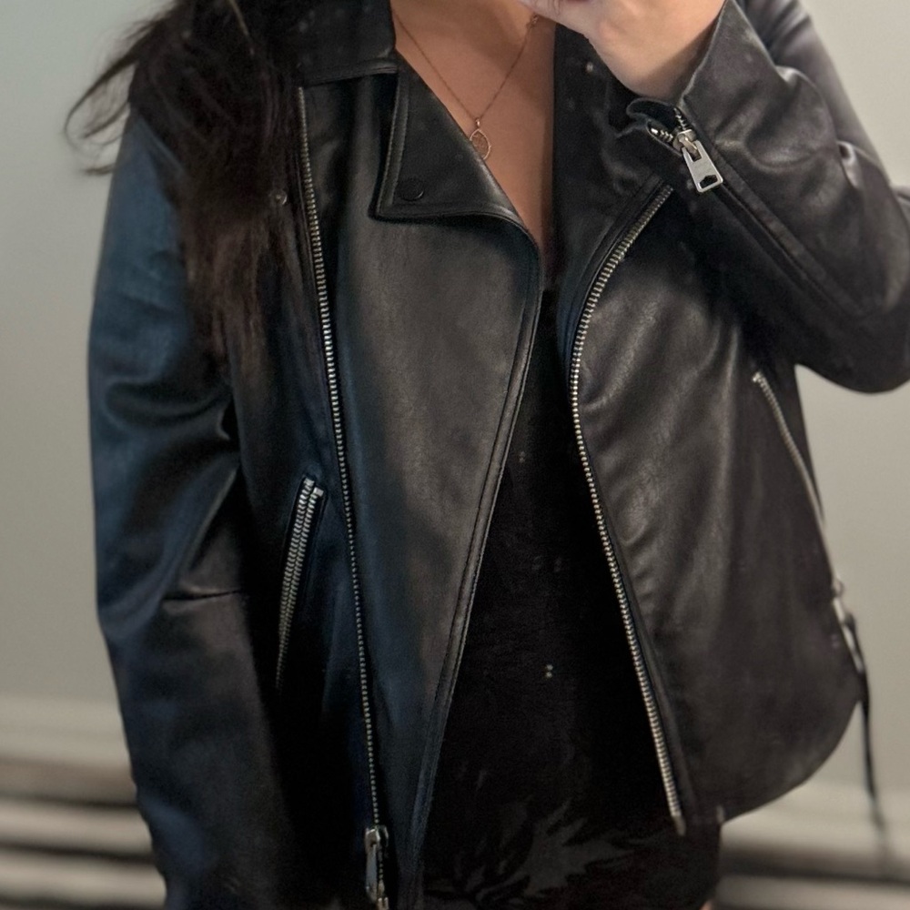 All Saints Dolby Black Biker Jacket | Size: 8